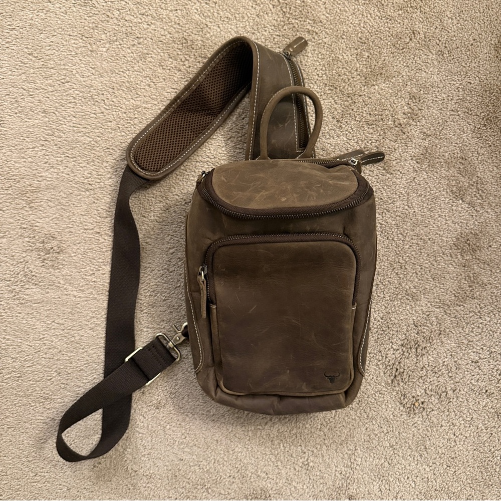James Leather Brown Leather Sling Bag